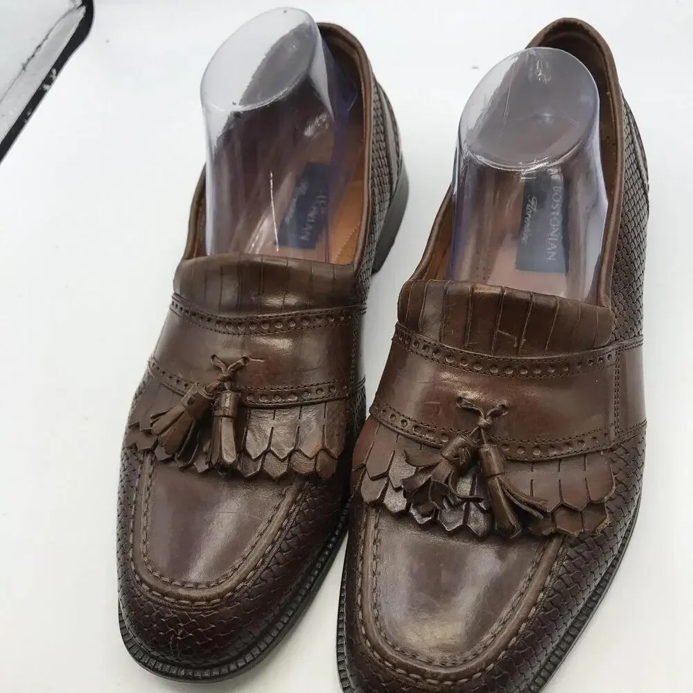 Bostonian Florentine Italy Italian Leather Weave 10 M Casual Loafer Shoes 27792 - Picture 3 of 10
